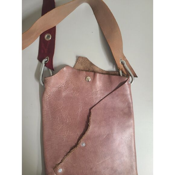 Handmade Rustic Leather Artisan Boho Crossbody Messenger Bag Satchel Hippie Punk - Picture 5 of 8